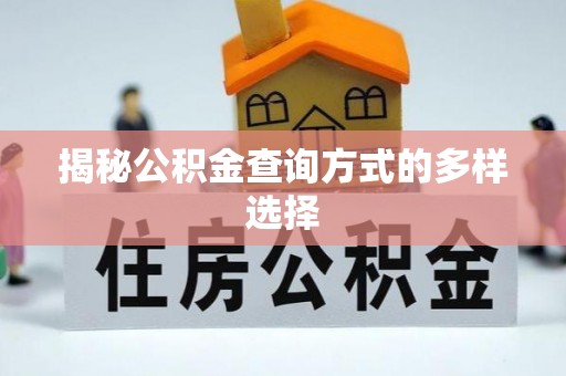 磐安揭秘公积金查询方式的多样选择