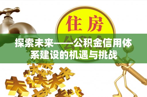 磐安探索未来——公积金信用体系建设的机遇与挑战
